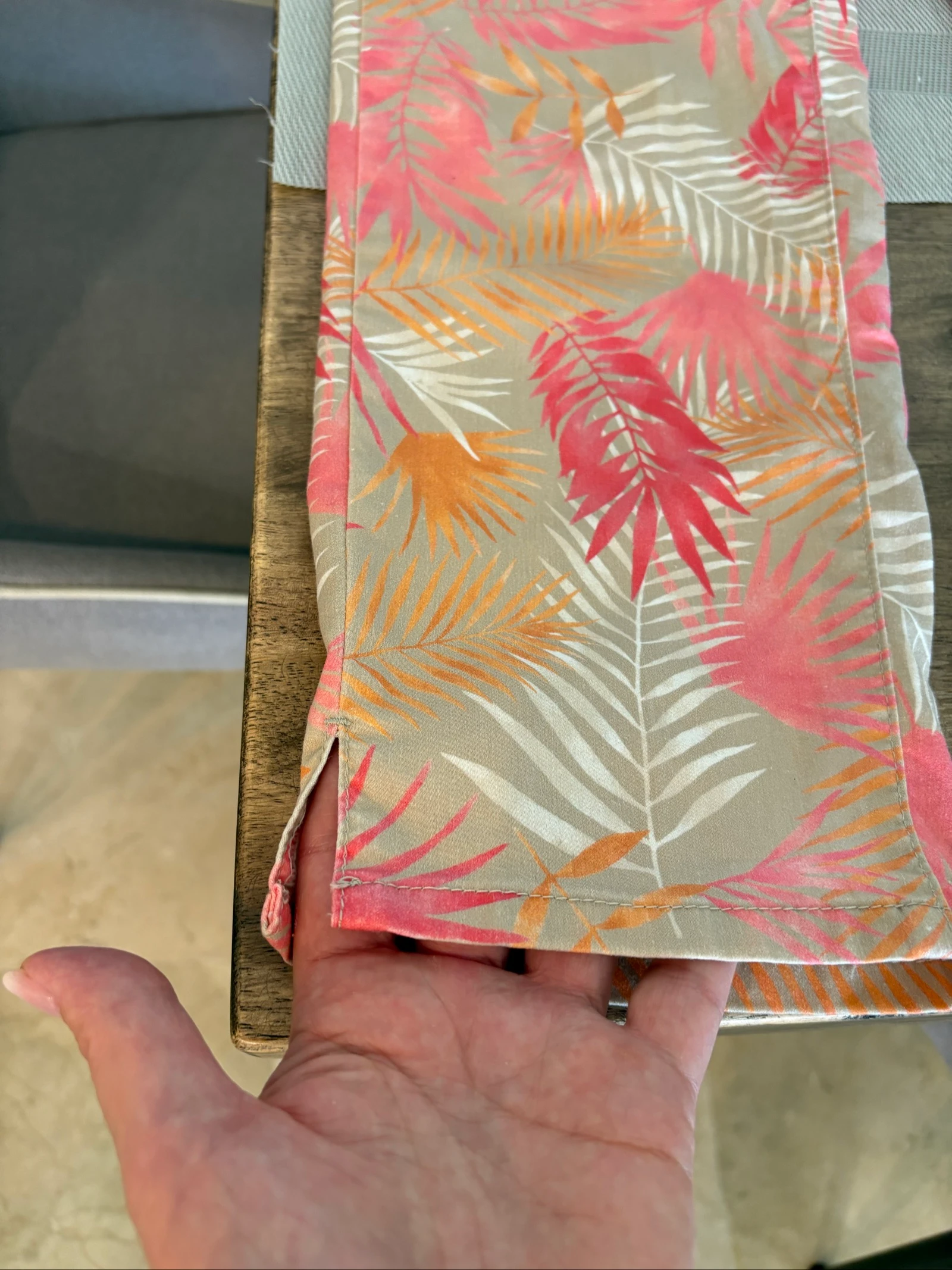 BRAX Feel Good Mary S taupe palm tree print pink/orange pants - 38 (FR40) – photo 9